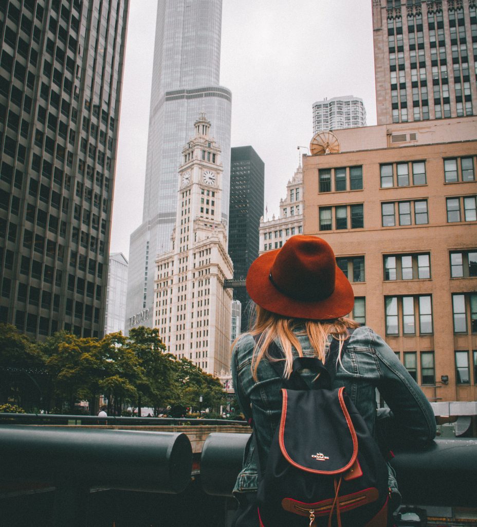 Professional in urban setting